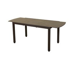 Table extensible TICAO 145/185x75cm aluminium marron / HPL Rouille